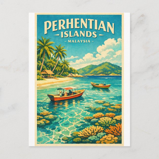 Perhentian Islands, Malaysia, in a vibrant Postcard (Front)