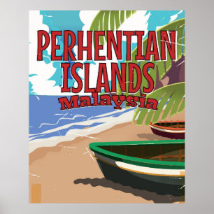 Perhentian Islands Malaysia vintage travel poster