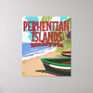 Perhentian Islands Malaysia vintage travel poster Canvas Print