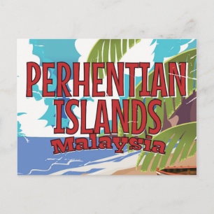 Perhentian Islands Malaysia vintage travel poster Postcard
