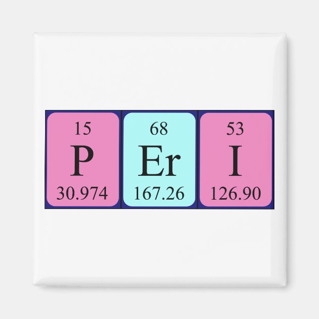 Peri periodic table name magnet (Front)