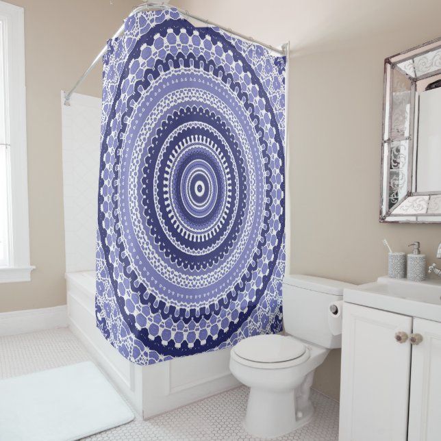 Peri Purple Lavender Mandala  Shower Curtain (In Situ)