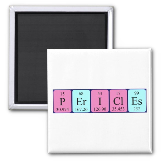 Pericles periodic table name magnet (Front)