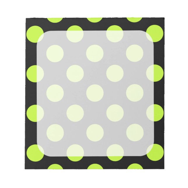 Peridot Dots and Black Border Notepad (Front)