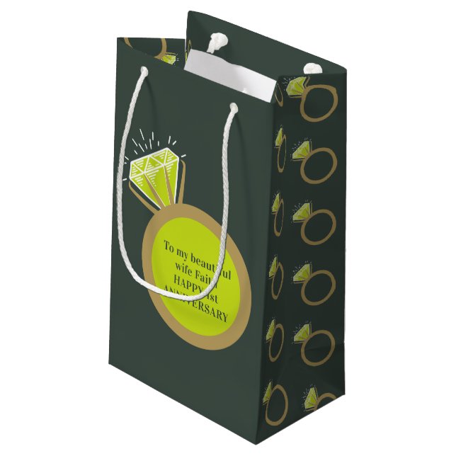 Peridot First wedding Anniversary 1 years favour  Small Gift Bag (Back Angled)