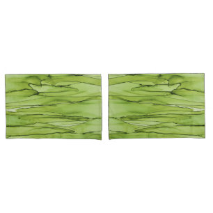 Peridot Green Abstract Art Pillowcase