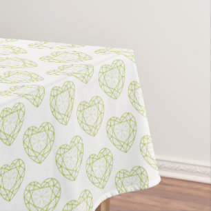 Peridot green gemstones heart line pattern cloth
