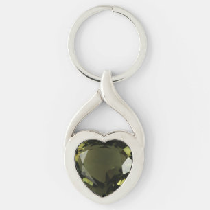 Peridot Heart Key Ring