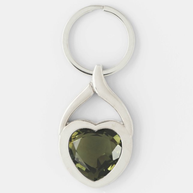 Peridot Heart Key Ring (Front)