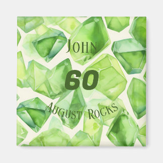 Peridot-Themed August Birthday Anniversary Custom Magnet
