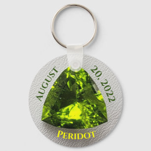 Peridot Trillion Key Ring