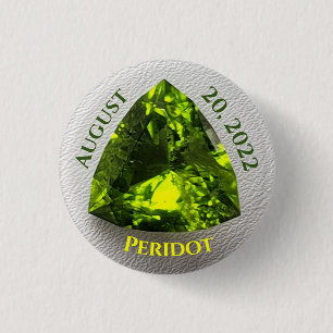 Peridot Trillion Keychain 3 Cm Round Badge