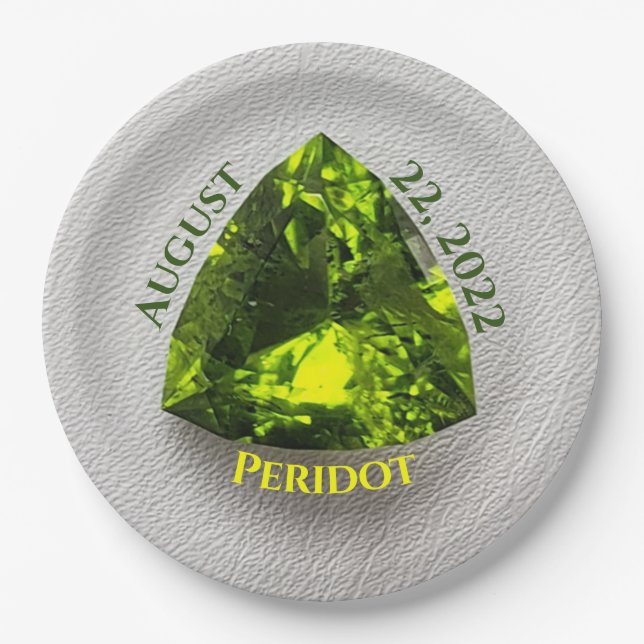 Peridot Trillion Paper Plate (Front)