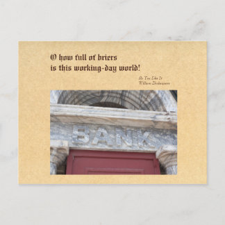 Perils of the Working Day World, Bank Facade Postcard