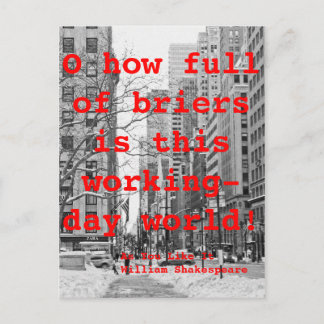 Perils of the Working Day World, Snowy Manhattan Postcard