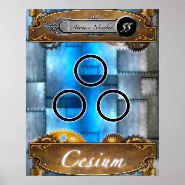 Periodic Element Caesium Atomic Number #55 Poster (Front)