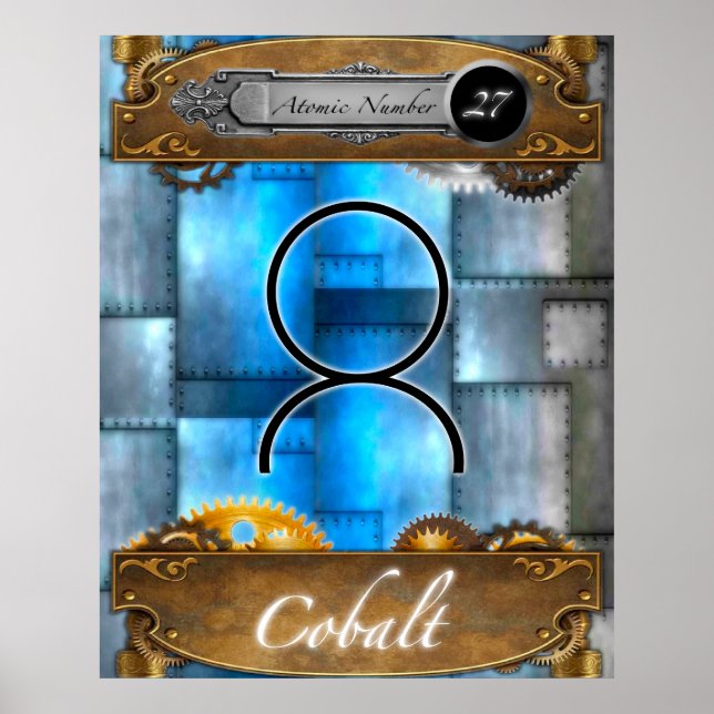 Periodic Element Cobalt Atomic Number #27 Poster (Front)