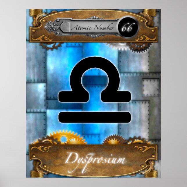 Periodic Element Dysprosium Atomic #66 Poster (Front)
