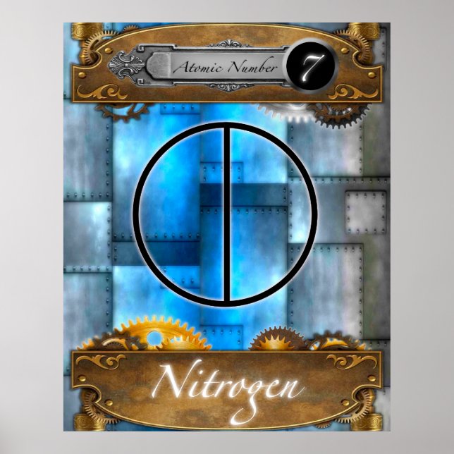 Periodic Element Nitrogen Atomic Number #7 Poster (Front)