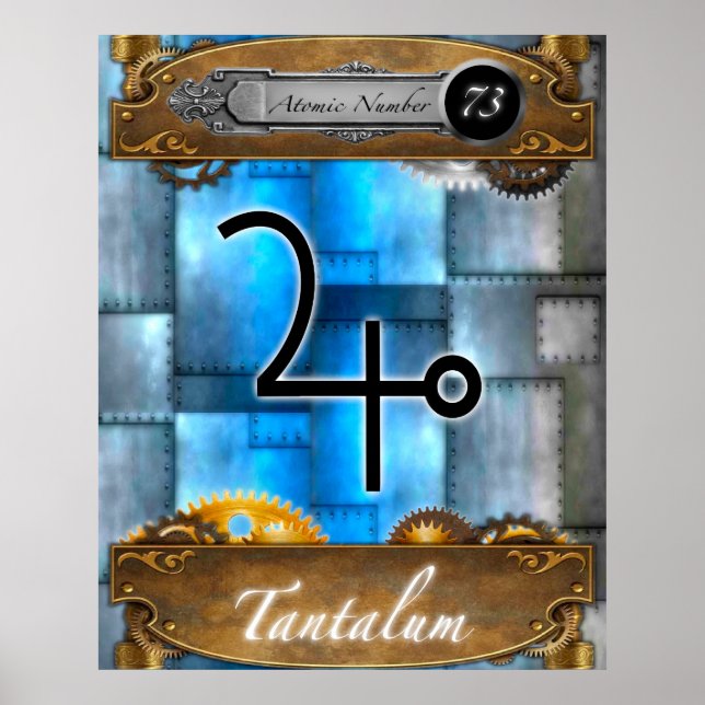 Periodic Element Tantalum Atomic #73 Poster  (Front)