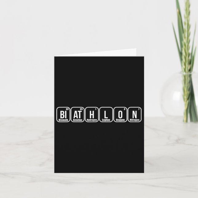 Periodic Elements Nerd Gift Funny Biathlon Lover  Card (Front)