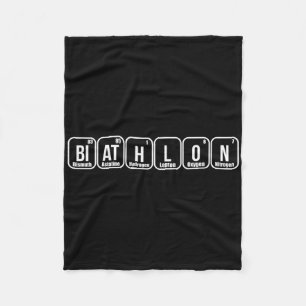 Periodic Elements Nerd Gift Funny Biathlon Lover  Fleece Blanket