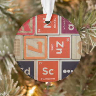 Periodic Elements Zinc Science Ornament
