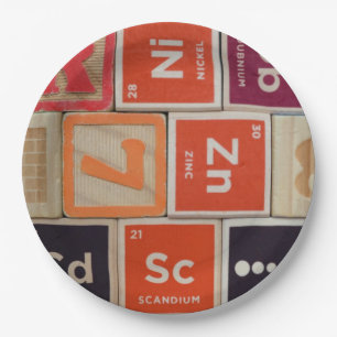 Periodic Elements Zinc Science Paper Plate