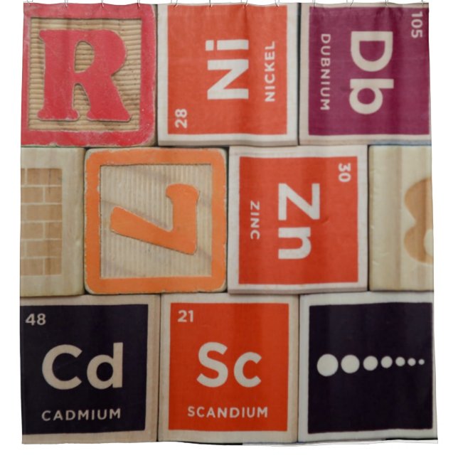 Periodic Elements Zinc Science Shower Curtain (Front)