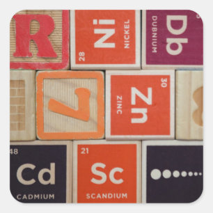 Periodic Elements Zinc Science Square Sticker