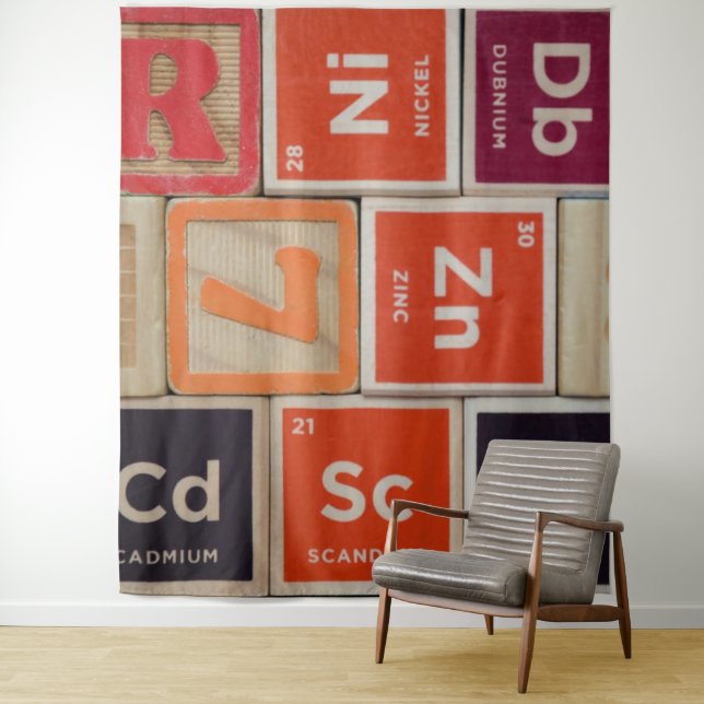 Periodic Elements Zinc Science Tapestry (In Situ)