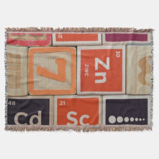 Periodic Elements Zinc Science Throw Blanket (Front)