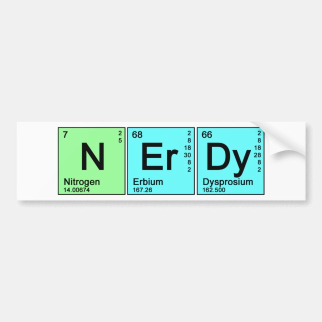 Periodic Nerd Bumper Sticker (Front)
