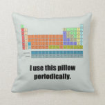Periodic Pillow<br><div class="desc">Periodic table of the elements pillow with a pun! This throw pillow will make a great gift for all the nerds--er, students and scientists on your list. The background may be changed to any colour you like by choosing Customise and then Edit.</div>