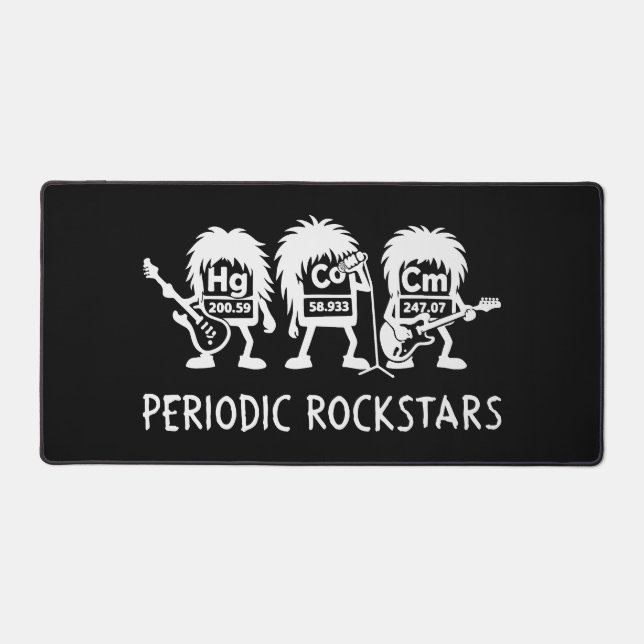 Periodic Rockstars Chemistry Humor Desk Mat (Front)