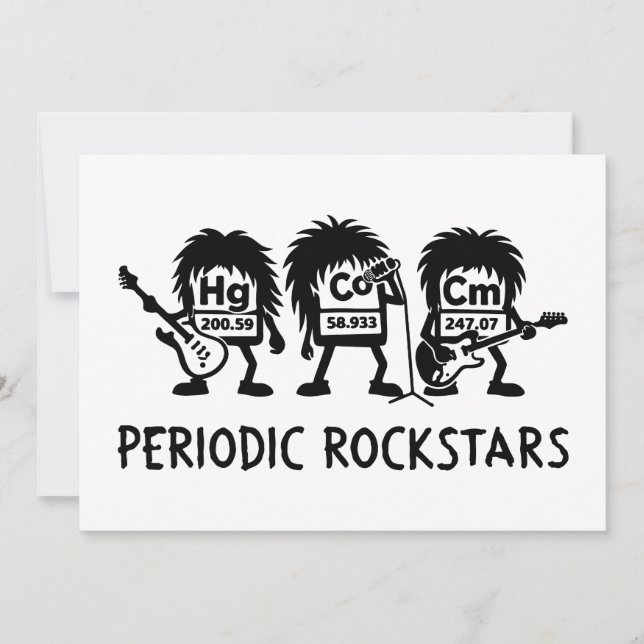 Periodic Rockstars Chemistry Humor Invitation (Front)