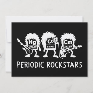 Periodic Rockstars Chemistry Humor Thank You Card