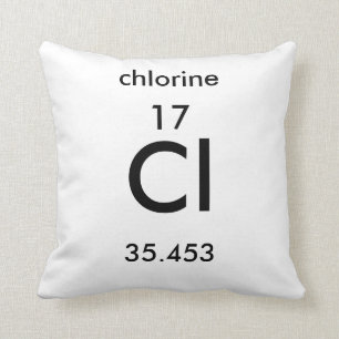 Periodic Table 17 Chlorine Pillow