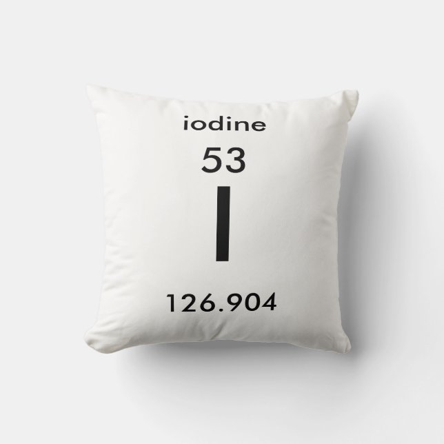 Periodic Table 53 Iodine Pillow (Front)