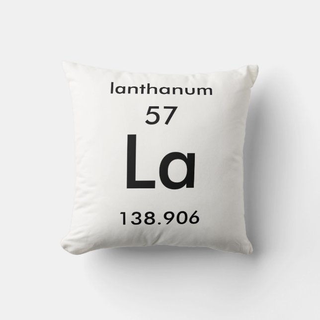 Periodic Table 57 Lanthanum Pillow (Front)