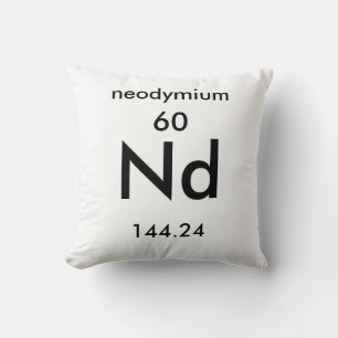 Periodic Table 60 Neodymium Pillow