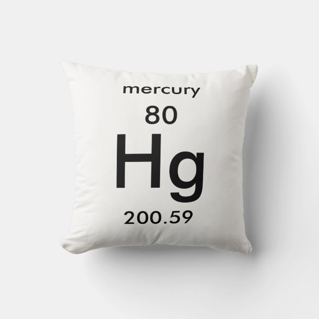 Periodic Table 80 Mercury Pillow (Front)