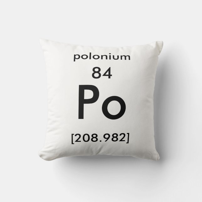 Periodic Table 84 Polonium Pillow (Front)