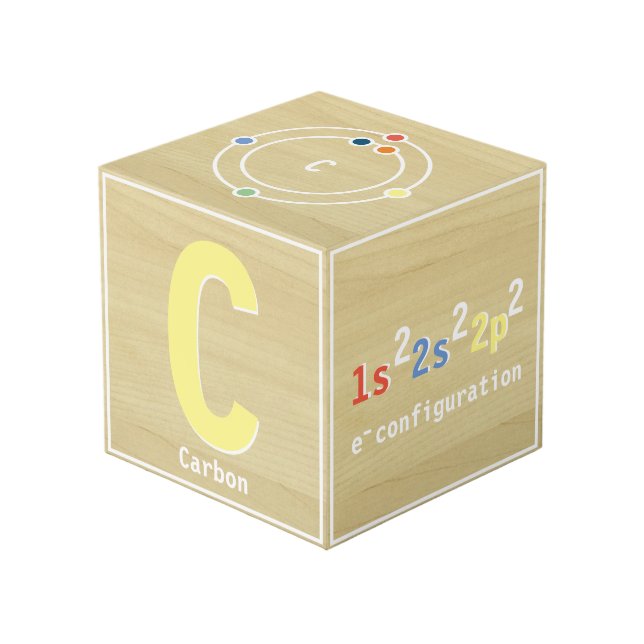 Periodic Table Alphabet Block Carbon Educational Cube (Front Angled)