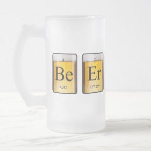 Periodic Table: Be Er Frosted Glass Beer Mug