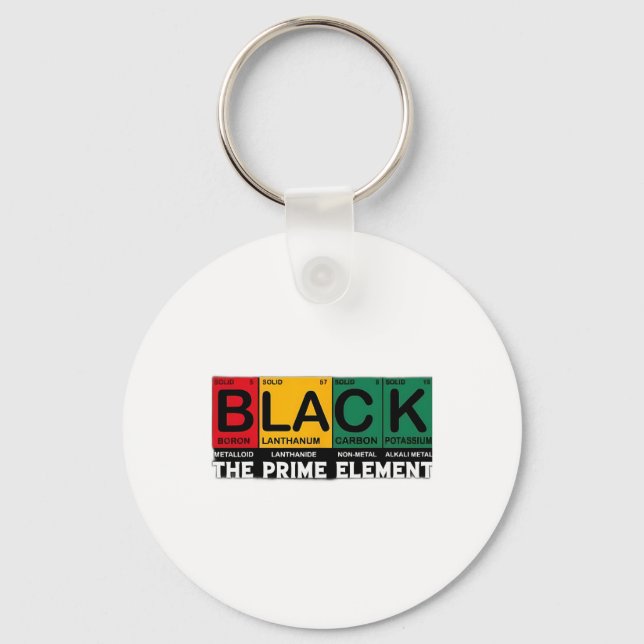 Periodic Table Black The Prime Element Black Histo Key Ring (Front)