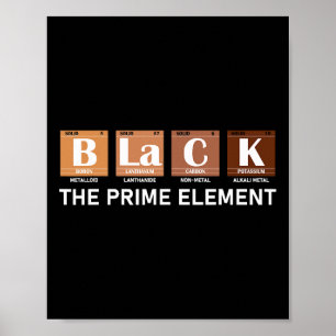 Periodic Table Black The Prime Element  Poster