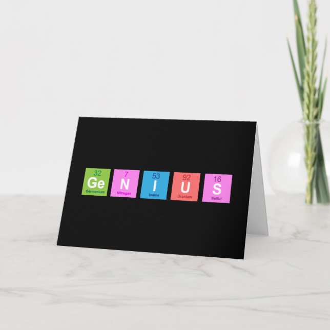 Periodic table chemistry fun card (Front)