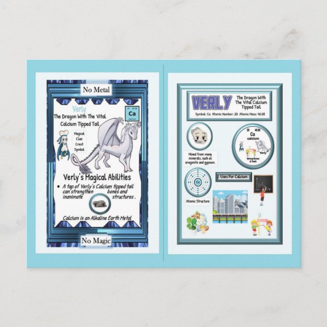 Periodic Table Dragon - Calcium Postcard (Front)
