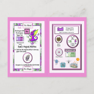 Periodic Table Dragon - Europium Postcard